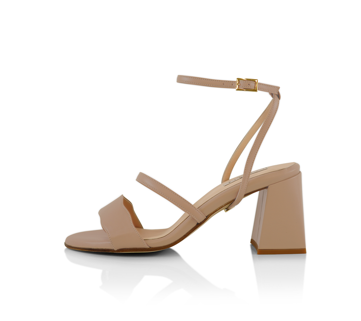 The Audrey sandal with 70mm heel height with the classic straps in Bogota shade