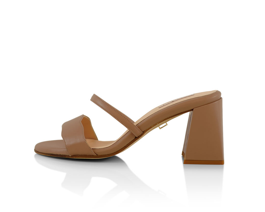 The Audrey sandal with 70mm heel height with no straps in Rio shade
