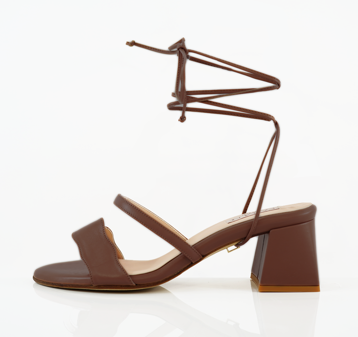 The Audrey Sandal with a 50mm heel height in our Douala shade modern straps